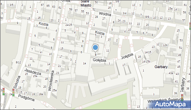 Poznań, Gołębia, 8, mapa Poznania