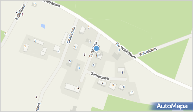 Prądki, Gościnna, 8, mapa Prądki