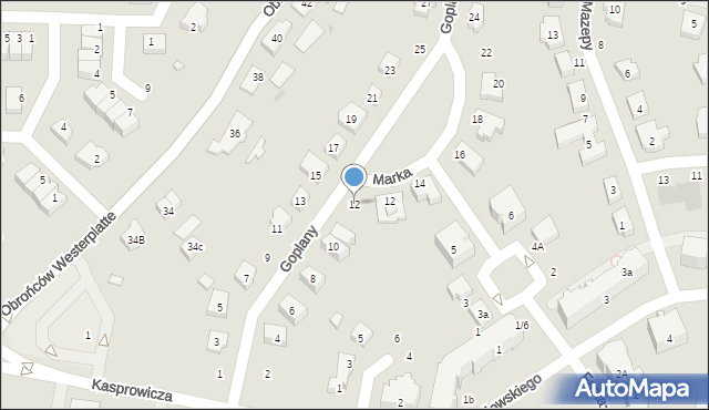 Pruszcz Gdański, Goplany, 12, mapa Pruszcz Gdański