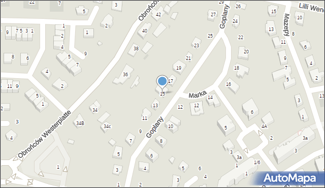 Pruszcz Gdański, Goplany, 15, mapa Pruszcz Gdański