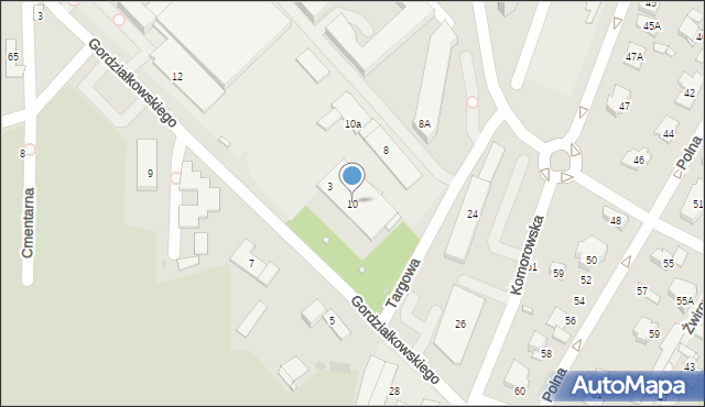 Pruszków, Gordziałkowskiego Jana, 10, mapa Pruszków