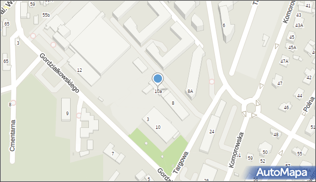 Pruszków, Gordziałkowskiego Jana, 10a, mapa Pruszków