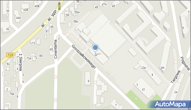 Pruszków, Gordziałkowskiego Jana, 12, mapa Pruszków