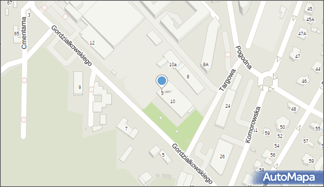 Pruszków, Gordziałkowskiego Jana, 3, mapa Pruszków