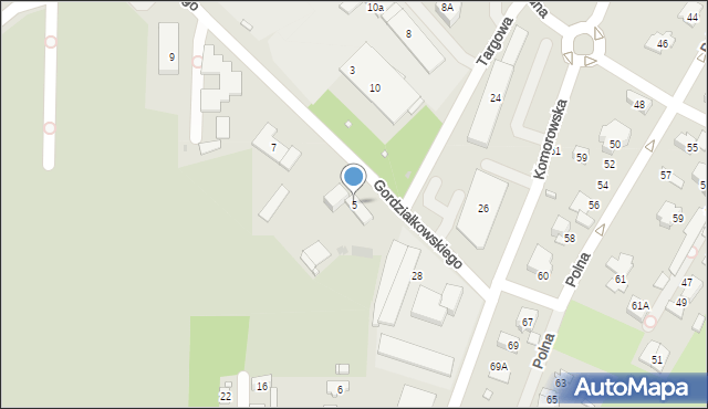 Pruszków, Gordziałkowskiego Jana, 5, mapa Pruszków