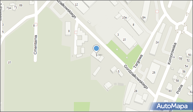 Pruszków, Gordziałkowskiego Jana, 7, mapa Pruszków