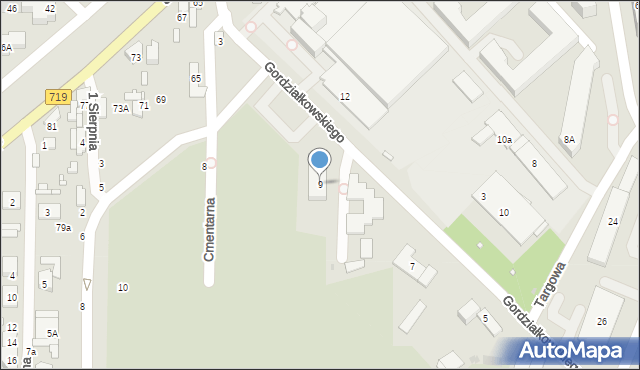 Pruszków, Gordziałkowskiego Jana, 9, mapa Pruszków