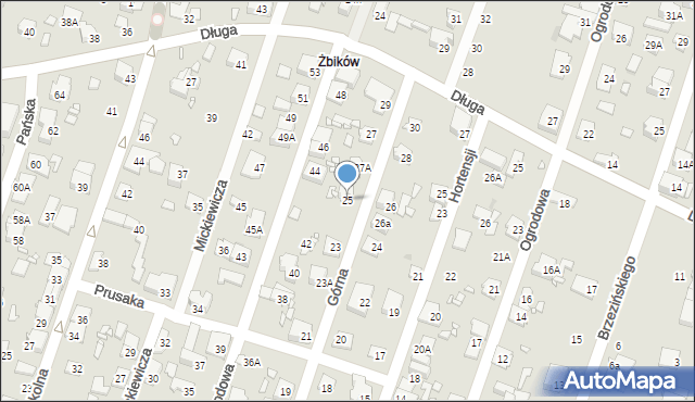 Pruszków, Górna, 25, mapa Pruszków