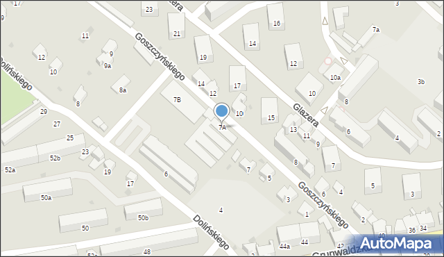 Przemyśl, Goszczyńskiego Seweryna, 7A, mapa Przemyśla