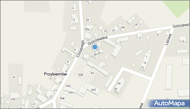 Przybiernów, Golczewska, 1a, mapa Przybiernów