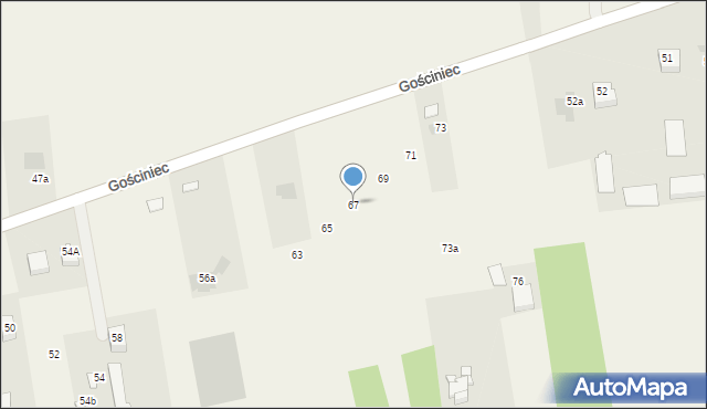 Przybyszew, Gościniec, 67, mapa Przybyszew