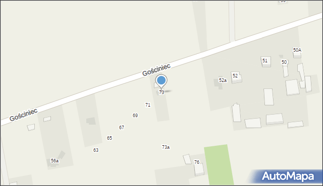 Przybyszew, Gościniec, 73, mapa Przybyszew