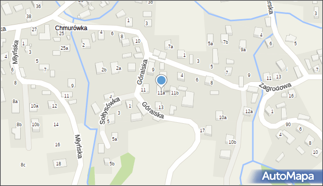 Przysietnica, Góralska, 11a, mapa Przysietnica