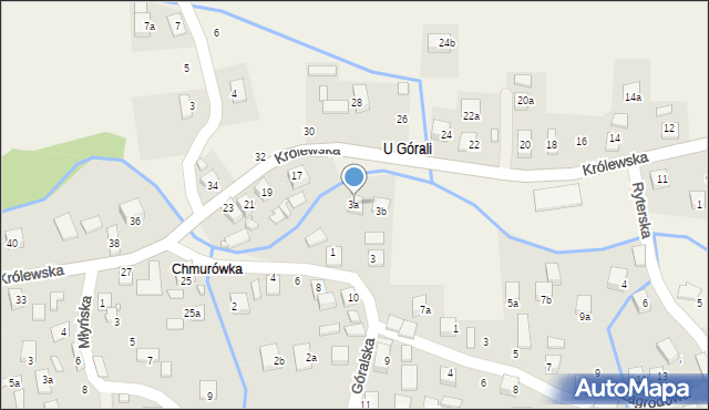 Przysietnica, Góralska, 3a, mapa Przysietnica