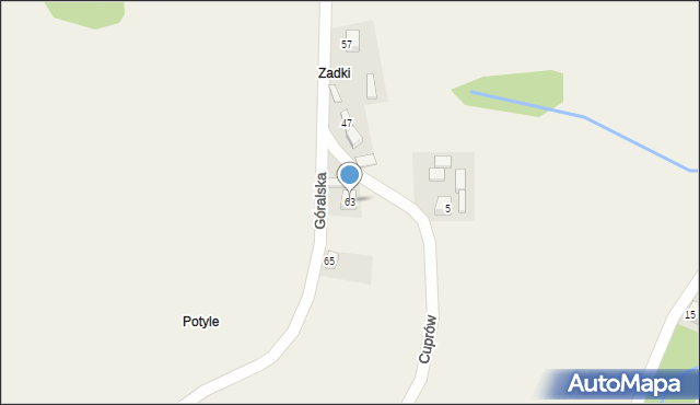 Przysietnica, Góralska, 63, mapa Przysietnica
