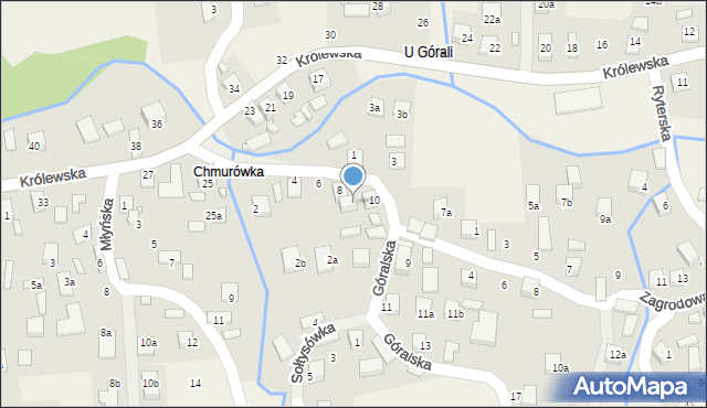 Przysietnica, Góralska, 8a, mapa Przysietnica