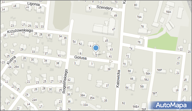Pszczyna, Golusa Ludwika, 2, mapa Pszczyny