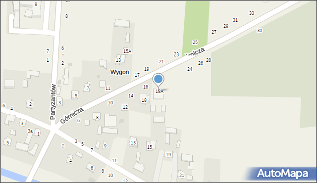 Puchaczów, Górnicza, 18A, mapa Puchaczów