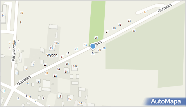 Puchaczów, Górnicza, 24, mapa Puchaczów