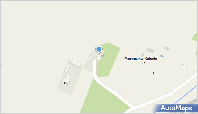 Puchaczów, Górnicza, 57, mapa Puchaczów