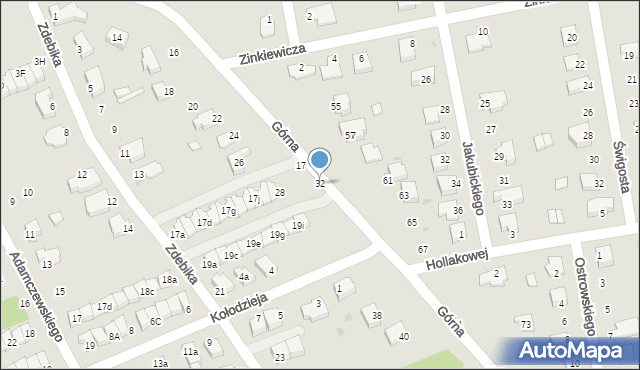 Puławy, Górna, 32, mapa Puław