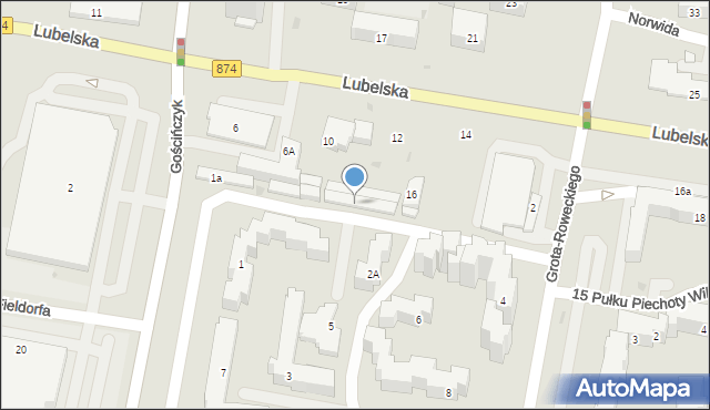 Puławy, Gościńczyk, 1d, mapa Puław