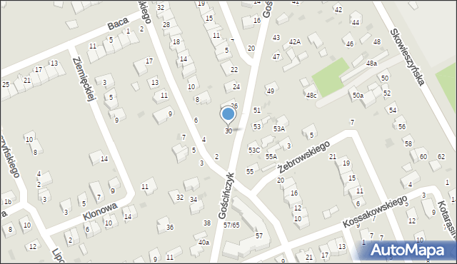 Puławy, Gościńczyk, 30, mapa Puław