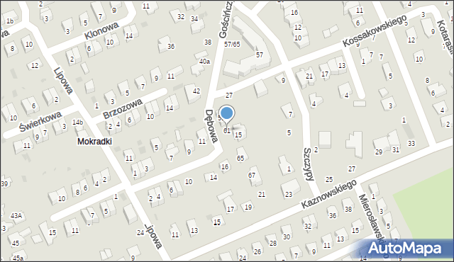 Puławy, Gościńczyk, 61, mapa Puław