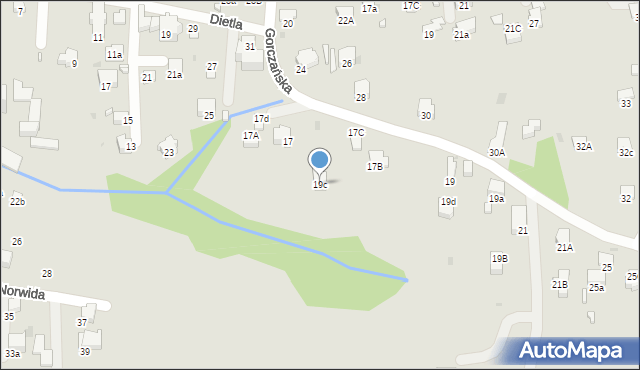 Rabka-Zdrój, Gorczańska, 19c, mapa Rabka-Zdrój