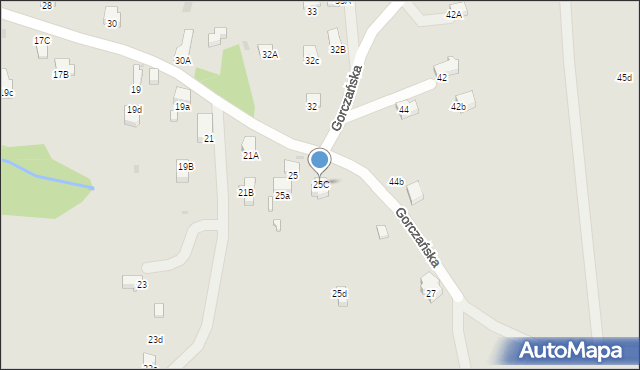 Rabka-Zdrój, Gorczańska, 25C, mapa Rabka-Zdrój