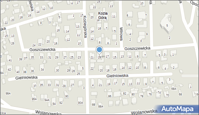 Radom, Goszczewicka, 19, mapa Radomia