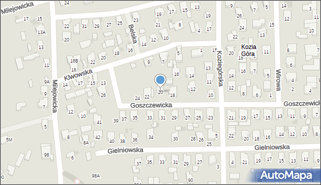 Radom, Goszczewicka, 20, mapa Radomia