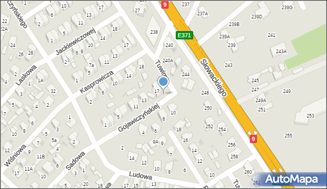 Radom, Gojawiczyńskiej Poli, 30, mapa Radomia