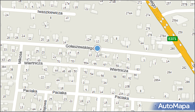 Radom, Gołaszewskiego Czesława, 11, mapa Radomia