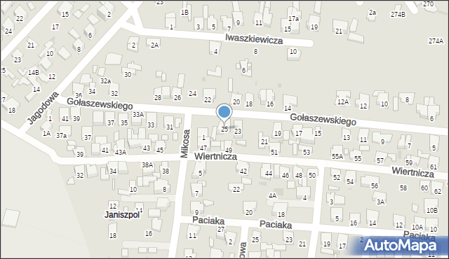 Radom, Gołaszewskiego Czesława, 25, mapa Radomia