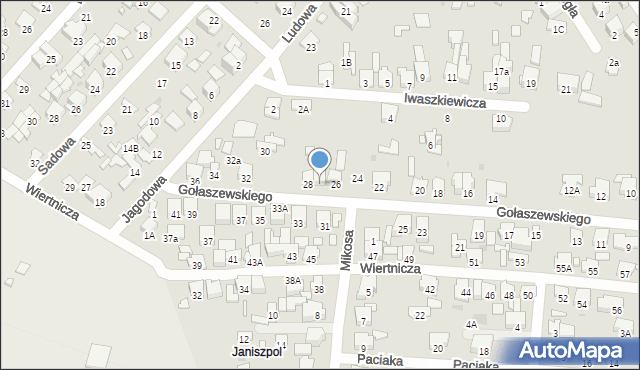 Radom, Gołaszewskiego Czesława, 26A, mapa Radomia