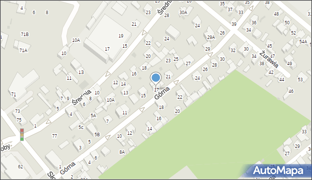 Radom, Górna, 17, mapa Radomia