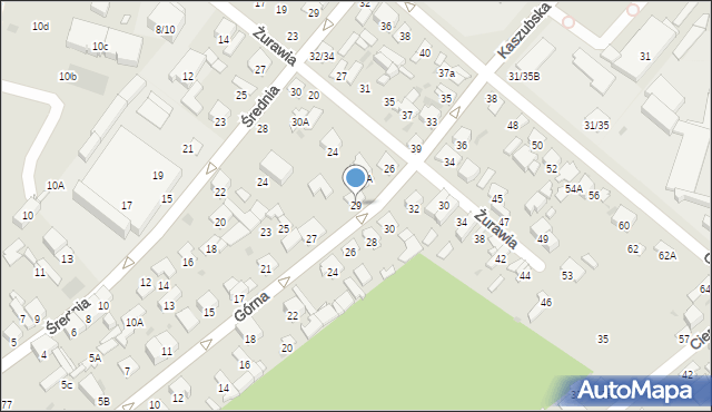 Radom, Górna, 29, mapa Radomia