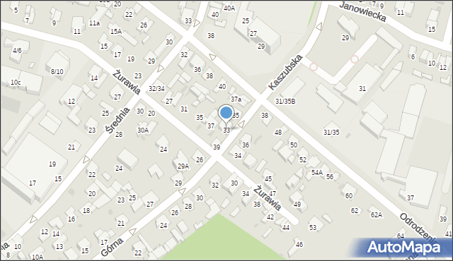 Radom, Górna, 33, mapa Radomia