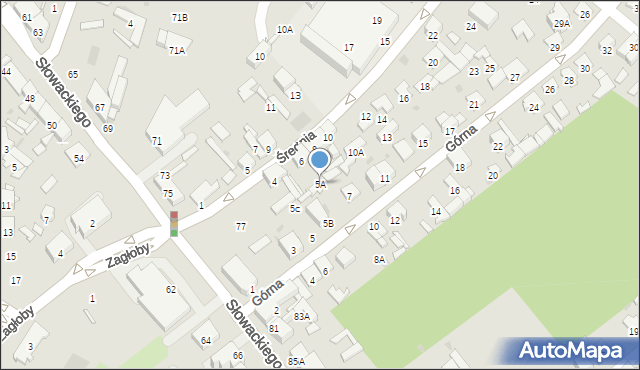 Radom, Górna, 5A, mapa Radomia