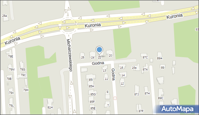 Radom, Godna, 22, mapa Radomia