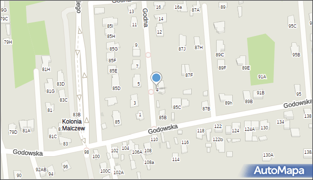 Radom, Godna, 4, mapa Radomia
