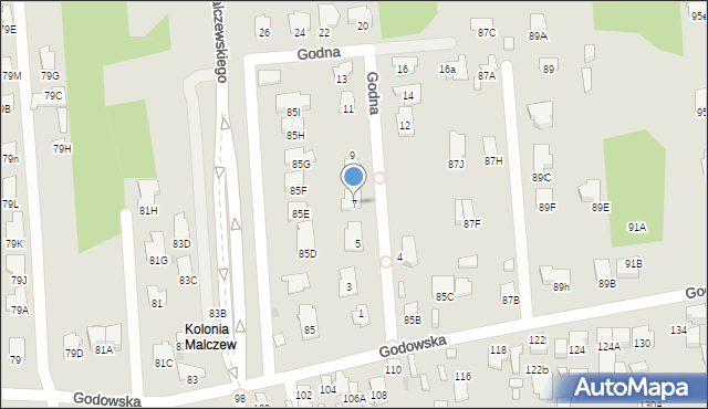 Radom, Godna, 7, mapa Radomia