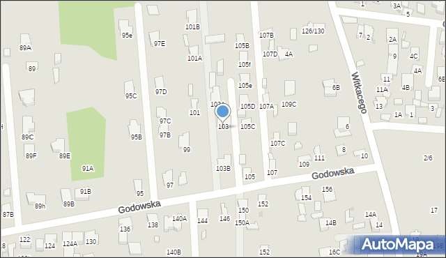 Radom, Godowska, 103C, mapa Radomia