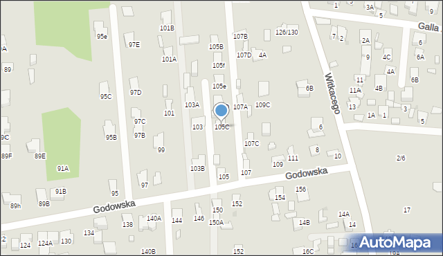 Radom, Godowska, 105C, mapa Radomia