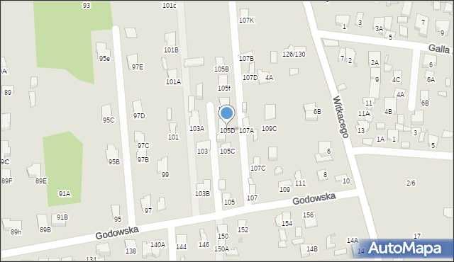 Radom, Godowska, 105D, mapa Radomia