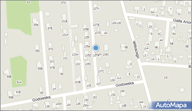 Radom, Godowska, 107A, mapa Radomia