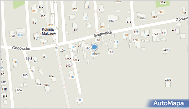 Radom, Godowska, 108a, mapa Radomia