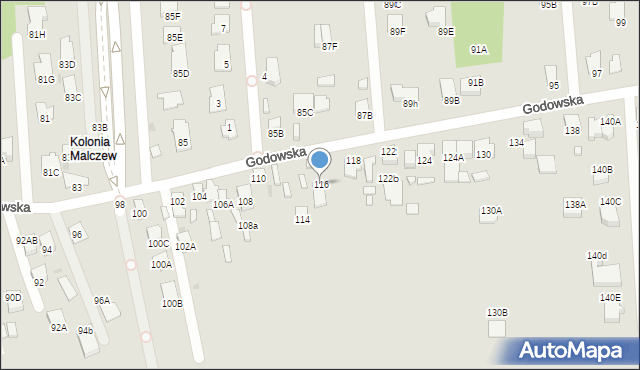 Radom, Godowska, 116, mapa Radomia