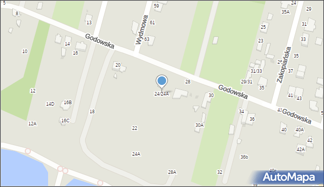 Radom, Godowska, 24/24A, mapa Radomia